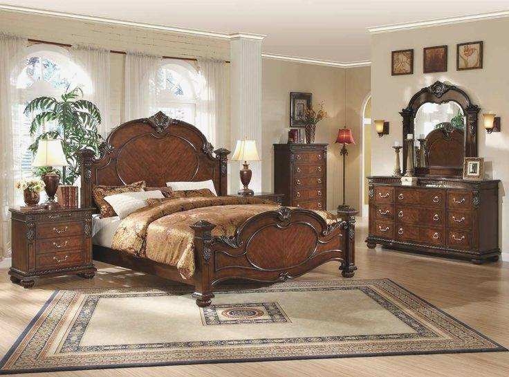 Bedroom Set KING 6pc Collezione Europa Brazilian Cherry for