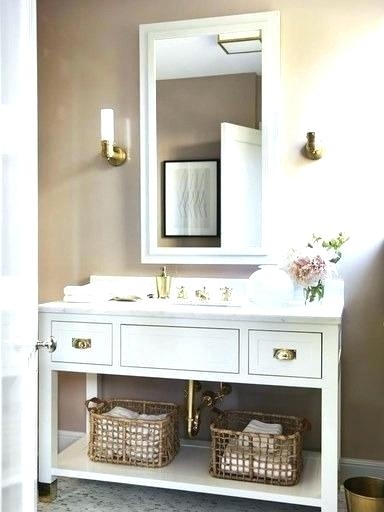 Bathroom Picture Frame Ideas Chic Mirror Frame Ideas Using White Wall Color And Deep Finished Wooden Vanity For Incredible Bathroom Ideas Bathroom Photo